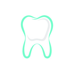 Outline tooth icon. Symbol tooth isolated on white background. Logo dental. Dental care design template. Vector illustration