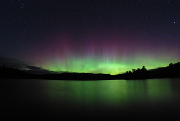 Aurora over the lake