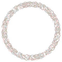 Round celtic knots frame. Traditional medieval frame pattern illustration. Scandinavian or Celtic ornament as border or frame