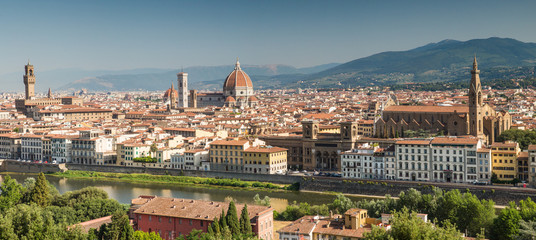 Panoramic view of the beautiful city of Florence in Tuscany, Italy