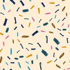 Abstract grungy bright color brushstrokes seamless pattern