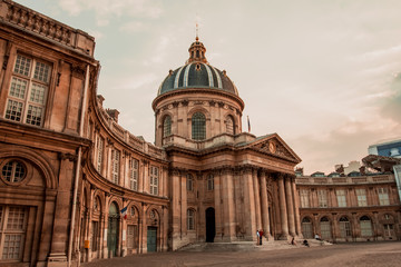 Beautiful view of the Mazarini Library in Paris. Paris architecture