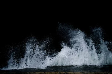 Poster de jardin Côte Splashing wave on the Black sea.