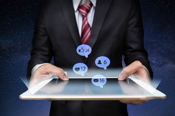 Business man with smart phone