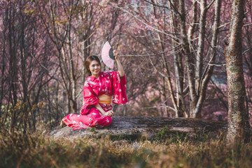 Woman with kimono