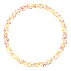 Round celtic knots frame. Traditional medieval frame pattern illustration. Scandinavian or Celtic ornament as border or frame