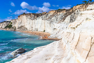 Scala dei Turchi. A rocky cliff on the coast of Realmonte, near Porto Empedocle, southern Sicily, Italy.