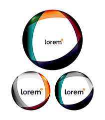 Set of geometric convergence vector icons