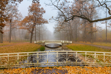 Bridge over the river. Alexander Park. St. Petersburg, Russia