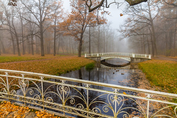 Bridge over the river. Alexander Park. St. Petersburg, Russia