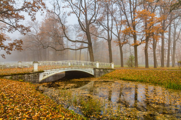 Bridge over the river. Alexander Park. St. Petersburg, Russia