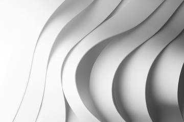 Geometric composition with curved elements, abstract background