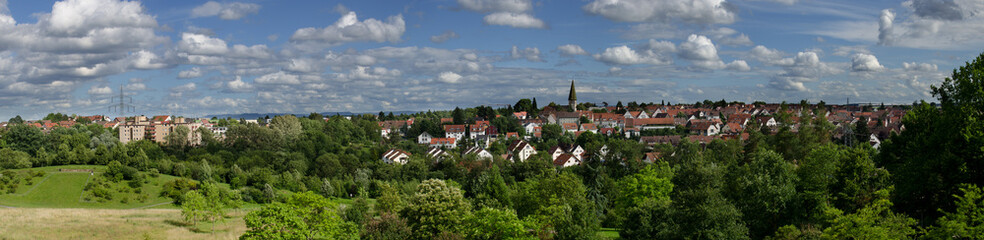 Fototapeta na wymiar Stuttgart-Plieningen, Germany, panoramic view from Hohenheim park