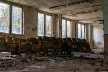 A old, decay, chemical teaching buildung in the czech republic