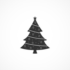 Vector image of Christmas tree icon.