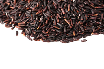 Closeup Rice berry on isolated white background.