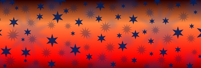 falling blue stars on red background