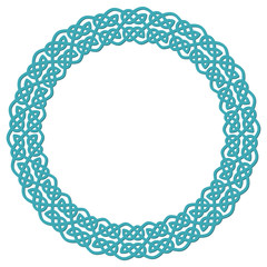 Round celtic knots frame. Traditional medieval frame pattern illustration. Scandinavian or Celtic ornament as border or frame