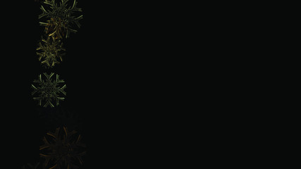 Fototapeta premium Abstract background with a variety of colorful snowflakes. Big and small.