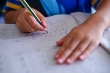 Little girl doing homework