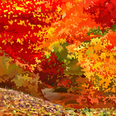 Naklejka na ściany i meble background abstraction bright colorful deciduous autumn forest