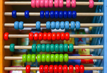 Colorful of wood abacus, background