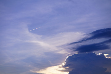 sunset with cloud and blue sky