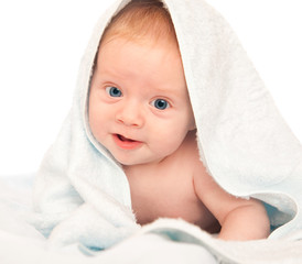 baby and towel