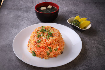 Fried rice with tomato sauce