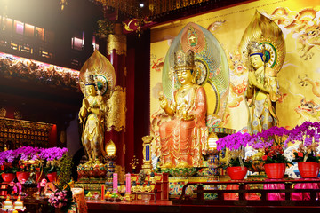 Buddha Maitreya statue in Buddha Tooth Relic Temple, Singapore