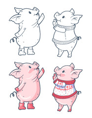 Cartoon pigs