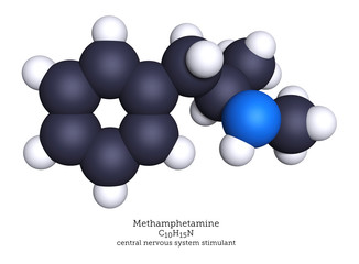 Molecular model of methamphetamine