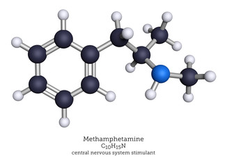 Molecular model of methamphetamine