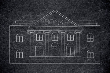 bank building outline icon