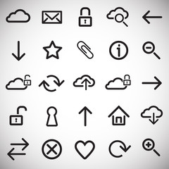 Web developer basic set on white background icons