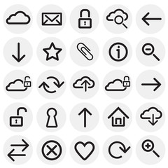 Web developer basic set on circles white background set