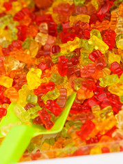 Close up of teddy bears jelly beans