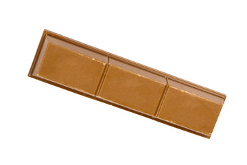 Sweet chocolate candy bar isolated on white background