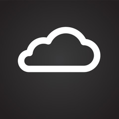 Cloud storage on black background icon