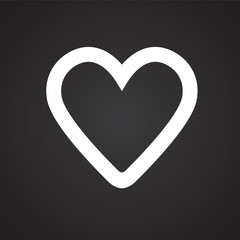 Heart favorites on black background icon