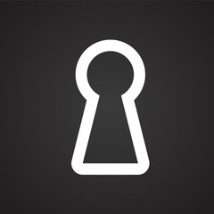 Lock hole on black background icon
