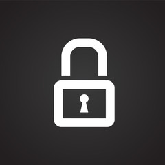 Lock on black background icon