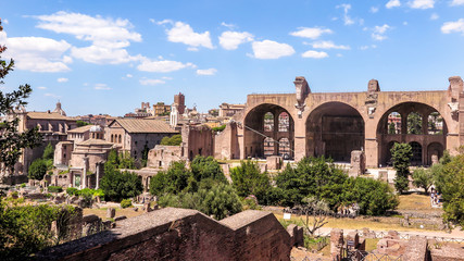 Basilica of Constantine seen from the Palatine, Roman Forum, Rome, Italy.