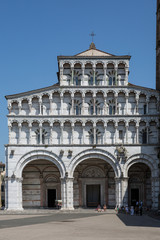 Fototapeta premium Lucca Italy July 4th 2015 : The beautiful duomo di San Martino in Lucca, Tuscany