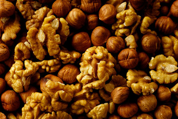 Overhead image of a group of various nuts