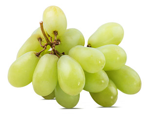 Fresh grapes isolated on white background with clipping pass