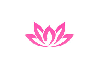 Pink lotus flower, business vector logo