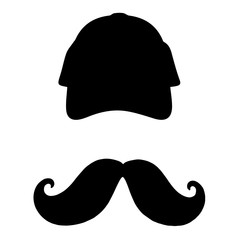Moustache and cap, man symbol