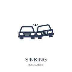 Obraz premium Sinking icon. Trendy flat vector Sinking icon on white background from Insurance collection