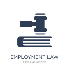 employment law icon. Trendy flat vector employment law icon on white background from law and justice collection
